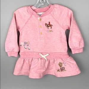 Ralph Lauren Baby Girl Embroidered Pink Dress/Top
